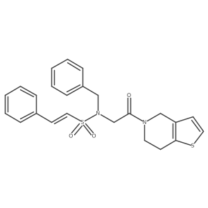 N-benzyl-N-(2-oxo-2-{4H,5H,6H,7H-thieno[3,2-c]pyridin-5-yl}ethyl)-2-phenylethene-1-sulfonamide结构式