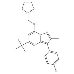 5-tert-butyl-3-(4-fluorophenyl)-2-methyl-N-(tetrahydrofuran-2-ylmethyl)pyrazolo[1,5-a]pyrimidin-7-amine Structure