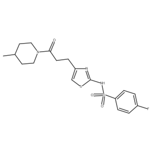 4-fluoro-N-{4-[3-(4-methylpiperidin-1-yl)-3-oxopropyl]-1,3-thiazol-2-yl}benzene-1-sulfonamide Structure