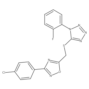 5-({[3-(4-chlorophenyl)-1,2,4-oxadiazol-5-yl]methyl}sulfanyl)-1-(2-fluorophenyl)-1H-tetrazole结构式