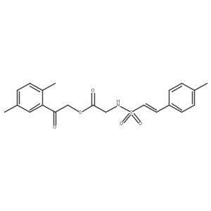2-(2,5-Dimethylphenyl)-2-oxoethyl 2-[2-(4-methylphenyl)ethenesulfonamido]acetate结构式
