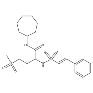 N-cycloheptyl-4-methanesulfonyl-2-(2-phenylethenesulfonamido)butanamide结构式