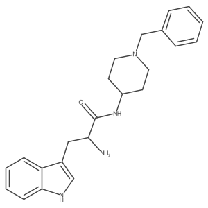 2-amino-N-(1-benzylpiperidin-4-yl)-3-(1H-indol-3-yl)propanamide结构式