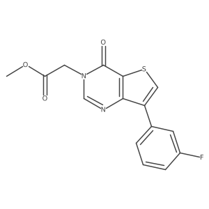COC(=O)Cn1cnc2c(-c3cccc(F)c3)csc2c1=O结构式