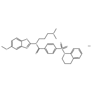 N-[3-(dimethylamino)propyl]-N-(5-methoxy-1,3-benzothiazol-2-yl)-4-(1,2,3,4-tetrahydroquinoline-1-sulfonyl)benzamide hydrochloride结构式
