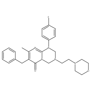 7-benzyl-1-(4-fluorophenyl)-8-methyl-3-[2-(morpholin-4-yl)ethyl]-1,2,3,4-tetrahydro-6H-pyrimido[1,2-a][1,3,5]triazin-6-one Structure