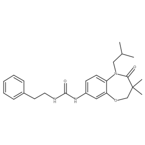 3-[3,3-Dimethyl-5-(2-methylpropyl)-4-oxo-2,3,4,5-tetrahydro-1,5-benzoxazepin-8-yl]-1-(2-phenylethyl)urea Structure