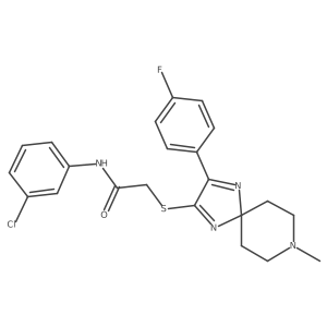 N-(3-chlorophenyl)-2-((3-(4-fluorophenyl)-8-methyl-1,4,8-triazaspiro[4.5]deca-1,3-dien-2-yl)thio)acetamide结构式