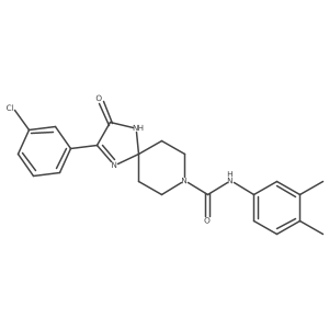 2-(3-chlorophenyl)-N-(3,4-dimethylphenyl)-3-oxo-1,4,8-triazaspiro[4.5]dec-1-ene-8-carboxamide结构式