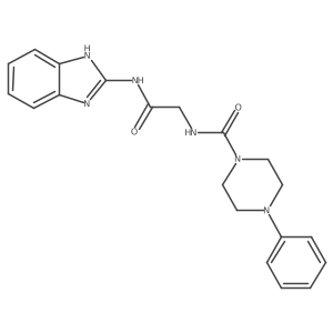 N-[2-(1H-benzimidazol-2-ylamino)-2-oxoethyl]-4-phenylpiperazine-1-carboxamide结构式