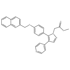 Methyl 4-(4-pyridinyl)-5-[4-(2-quinolinylmethoxy)phenyl]-1H-pyrazole-1-acetate结构式