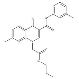 N-(3-fluorophenyl)-7-methyl-4-oxo-1-(2-oxo-2-(propylamino)ethyl)-1,4-dihydro-1,8-naphthyridine-3-carboxamide结构式