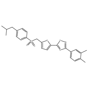 3-(3,4-Dimethylphenyl)-5-(5-{[4-(2-methylpropyl)benzenesulfonyl]methyl}furan-2-yl)-1,2,4-oxadiazole Structure