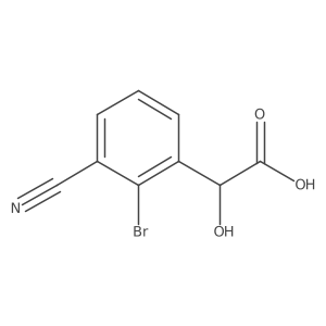Benzeneacetic acid, 2-bromo-3-cyano-I+/--hydroxy- Structure