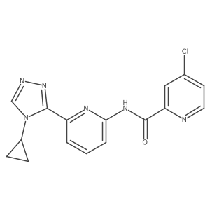 4-chloro-N-(6-(4-cyclopropyl-4H-1,2,4-triazol-3-yl)pyridin-2-yl)picolinamide Structure