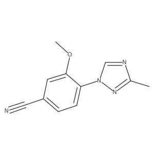3-methoxy-4-(3-methyl-1H-1,2,4-triazol-1-yl)benzonitrile Structure