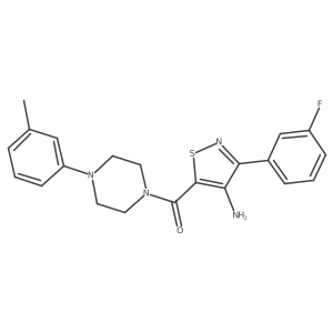 3-(3-Fluorophenyl)-5-[4-(3-methylphenyl)piperazine-1-carbonyl]-1,2-thiazol-4-amine结构式