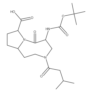 (5S,8S,10aR)-5-((tert-Butoxycarbonyl)amino)-3-(3-methylbutanoyl)-6-oxodecahydropyrrolo[1,2-a][1,5]diazocine-8-carboxylic acid结构式