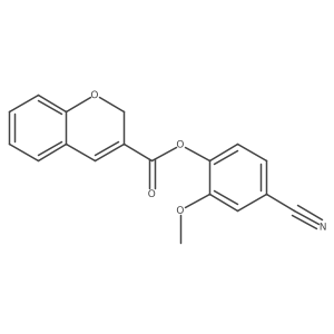 COc1cc(C#N)ccc1OC(=O)C1=Cc2ccccc2OC1结构式