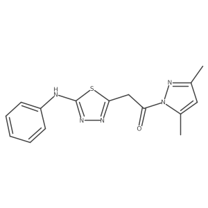 1-(3,5-dimethyl-1H-pyrazol-1-yl)-2-[5-(phenylamino)-1,3,4-thiadiazol-2-yl]ethanone Structure