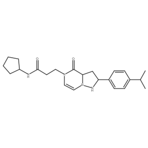 N-cyclopentyl-3-[4-oxo-2-(4-propan-2-ylphenyl)-1,2,3,3a-tetrahydropyrazolo[1,5-a]pyrazin-5-yl]propanamide Structure