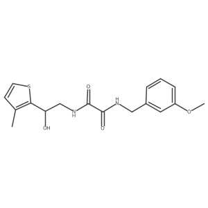N1-(2-hydroxy-2-(3-methylthiophen-2-yl)ethyl)-N2-(3-methoxybenzyl)oxalamide结构式