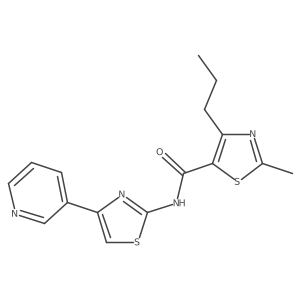2-methyl-4-propyl-N-(4-(pyridin-3-yl)thiazol-2-yl)thiazole-5-carboxamide结构式