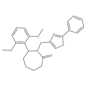 7-(2,6-Dimethoxyphenyl)-1-((2-phenylthiazol-4-yl)methyl)azepan-2-one结构式