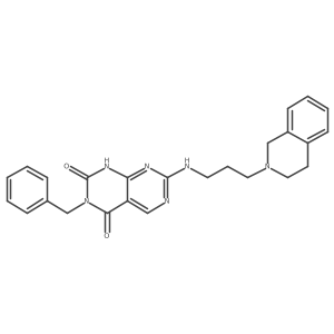 3-benzyl-7-((3-(3,4-dihydroisoquinolin-2(1H)-yl)propyl)amino)pyrimido[4,5-d]pyrimidine-2,4(1H,3H)-dione结构式