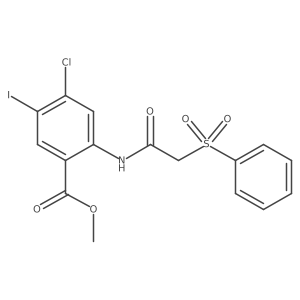 Methyl 4-chloro-5-iodo-2-(2-(phenylsulfonyl)acetamido)benzoate结构式