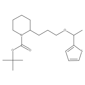 tert-Butyl 2-(3-(1-(thiophen-2-yl)ethoxy)propyl)piperidine-1-carboxylate Structure