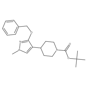 Tert-butyl 4-(3-(benzyloxy)-1-methyl-1H-pyrazol-4-yl)piperidine-1-carboxylate Structure