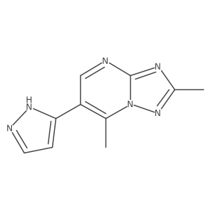 2,7-dimethyl-6-(1H-pyrazol-3-yl)[1,2,4]triazolo[1,5-a]pyrimidine结构式