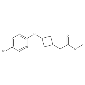 Methyl 2-[3-(5-bromopyrimidin-2-yl)oxycyclobutyl]acetate结构式