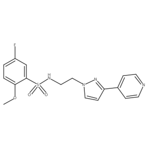 5-fluoro-2-methoxy-N-(2-(3-(pyridin-4-yl)-1H-pyrazol-1-yl)ethyl)benzenesulfonamide结构式