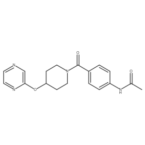 N-(4-(4-(pyrazin-2-yloxy)piperidine-1-carbonyl)phenyl)acetamide结构式