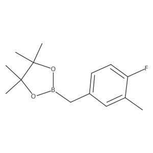 2-(4-Fluoro-3-methylbenzyl)-4,4,5,5-tetramethyl-1,3,2-dioxaborolane结构式