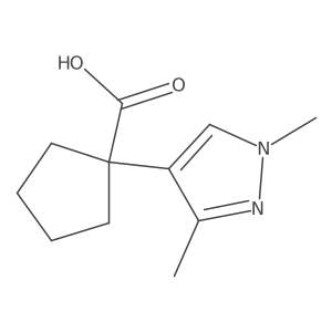 1-(1,3-dimethyl-1H-pyrazol-4-yl)cyclopentane-1-carboxylic acid结构式