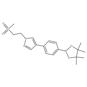 1-(2-(Methylsulfonyl)ethyl)-4-(4-(4,4,5,5-tetramethyl-1,3,2-dioxaborolan-2-yl)phenyl)-1H-pyrazole Structure
