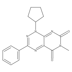 1-Cyclopentyl-6-methyl-3-phenylpyrimido[5,4-e][1,2,4]triazine-5,7(1H,6H)-dione Structure