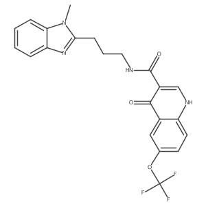 4-hydroxy-N-[3-(1-methyl-1H-benzimidazol-2-yl)propyl]-6-(trifluoromethoxy)quinoline-3-carboxamide Structure