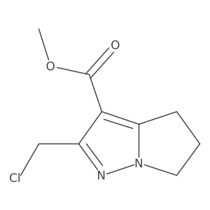 methyl 2-(chloromethyl)-5,6-dihydro-4H-pyrrolo[1,2-b]pyrazole-3-carboxylate结构式