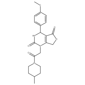 4-(4-Methoxyphenyl)-1-[2-(4-methylpiperidin-1-YL)-2-oxoethyl]-1H,2H,3H,4H,5H,7H-furo[3,4-D]pyrimidine-2,5-dione结构式