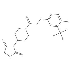 3-(1-(3-(4-Chloro-3-(trifluoromethyl)phenyl)propanoyl)piperidin-4-yl)thiazolidine-2,4-dione Structure