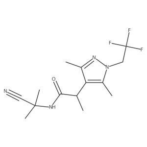 N-(1-cyano-1-methylethyl)-2-[3,5-dimethyl-1-(2,2,2-trifluoroethyl)-1H-pyrazol-4-yl]propanamide结构式
