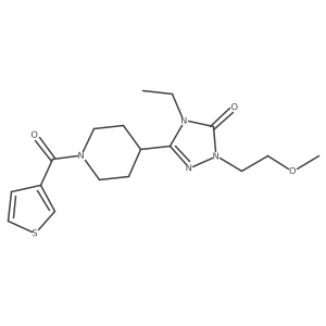 4-ethyl-2-(2-methoxyethyl)-5-[1-(thiophene-3-carbonyl)-4-piperidyl]-1,2,4-triazol-3-one结构式
