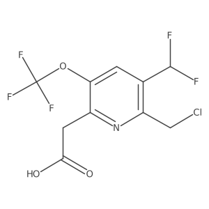 2-(Chloromethyl)-3-(difluoromethyl)-5-(trifluoromethoxy)pyridine-6-acetic acid Structure