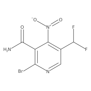 2-Bromo-5-(difluoromethyl)-4-nitronicotinamide Structure