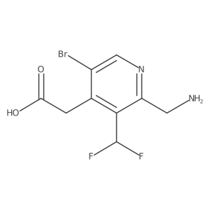 2-(Aminomethyl)-5-bromo-3-(difluoromethyl)pyridine-4-acetic acid Structure