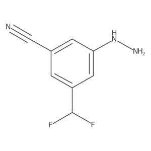 1-(3-Cyano-5-(difluoromethyl)phenyl)hydrazine Structure